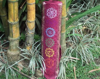 Maroon Chakra Yoga Mat Bag/Maroon Yoga Mat Bag/Yoga Mat Bag/Yoga Accessory/Yoga/Chakra/Yoga Gift/Yoga /