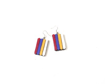 Terracotta Jewelry - Colorful Lines Earrings