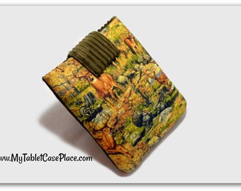 Handcrafted, Tablet Case, iPad Case, Hunting, Deer, Fall, iPad Mini Case, Kindle Case, Tablet Sleeve, Cozy, Handmade, FOAM Padding, Gift