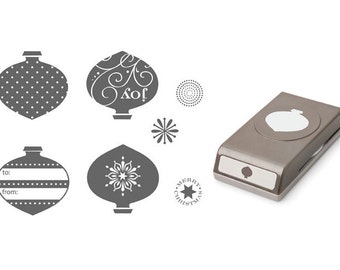 Stampin UP Ornament Punch and Delightful Decoration Clear mount Stamp (RETIRED)