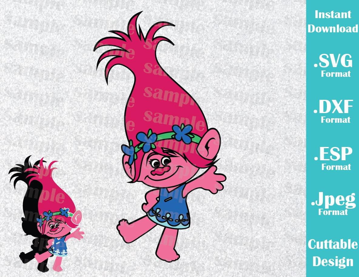 INSTANT DOWNLOAD Svg Trolls Princess Poppy Troll Hair Movie