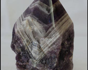 Chevron Amethyst Point Metaphysical Chakra Stone Reiki Crystal Meditation Crystal Gifts for Home Birthday Gifts House Warming Gift