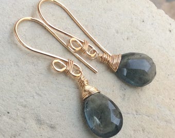 Moss AQUAMARINE Earrings, Moss Aquamarine jewelry, blue gemstone earrings, handmade earrings handmade jewelry March birthstone, artisan made