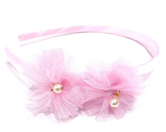 Headband child ruffles - pink