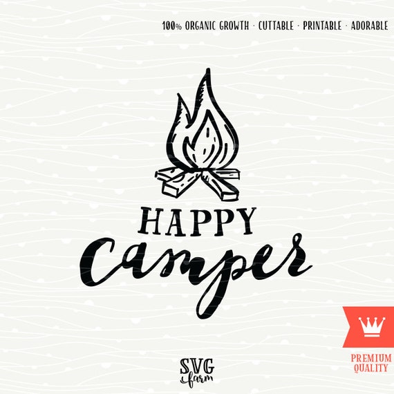 Download Happy Camper Fire SVG Decal Cutting File Mountains Camp