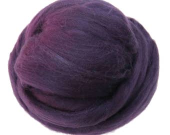 Merino / Silk Roving, (Blackberry)