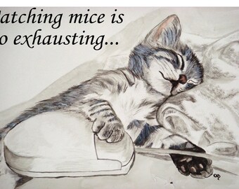 Printable Cat Card, Instant Download Card, Printable Card, Print at Home Card, Cat Lover Card, Just Because Card, Card for Cat Lover