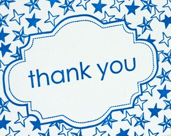 SALE - BOXED Thank You Letterpress Card - Starry