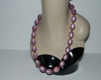 Vintage 1960s Super Chunky Violet Moonglow Necklace