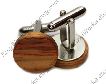 Tulipwood Wood Cufflinks, Cufflinks, Suit, Executive Gift, Dad Gift, Natural Cufflinks, Stainless Steel