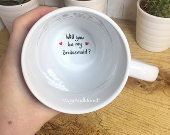 Will you be my bridesmaid mug, wedding mug, bridesmaid gifts, bridesmaid announcement mug, engagement mug, personalised coffee mug