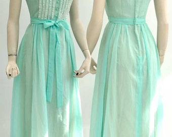 Green Chiffon Vintage Prom Dress Formal Evening Dress main image 0