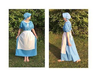 Complete Outfit - Girls Sizes 6-16 Pioneer Trek Colonial Frontier Prairie Pilgrims Renaissance Reenactment Civil War Dress Costume