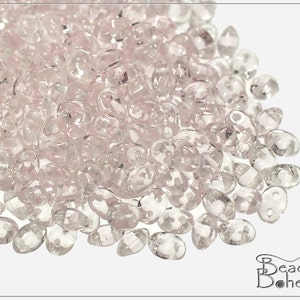Transparent Light Rosaline Czech Preciosa TWIN Pressed Beads 3x5 mm, 20 g (7164)