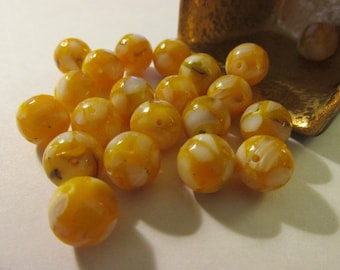 Golden Mother-of-Pearl Shell Beads, 10mm, Set of 6