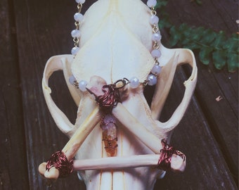 Alchemy Necklace, Fire Element, Coyote Bones, Citrine
