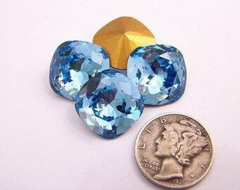 Swarovski 4470 Aquamarine GF 14MM Vintage Stone (1 piece)