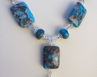 Blue Crazy Lace Agate necklace