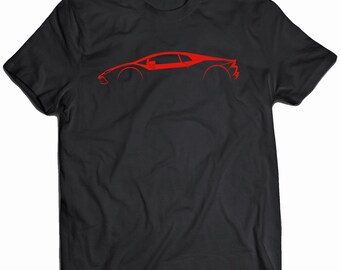 Lamborghini Huracan Red Silhouette T-Shirt for Men