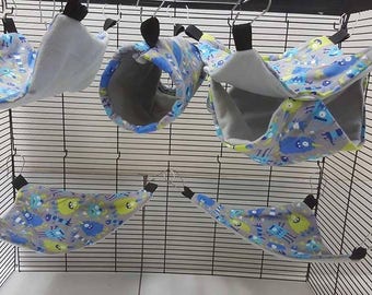 Rat hammock 5 piece set - rat hammock, rat cage accessories, rat hammock set, ferret hammock, rat, rat toys, ferret, rat hammocks, pet rat