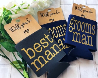 Groomsmen Proposal - Will You Be My Groomsman - Will You Be My Best Man - Groomsman Proposal - Groomsman Can Cooler - Bachelor Party Favors