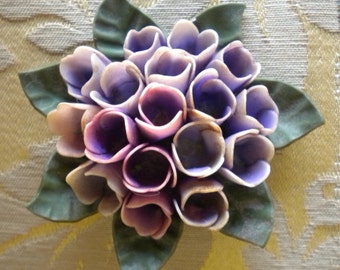 Vintage Celluloid Floral Bouquet Pin
