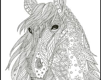 Download Horse Coloring Page for Adults Adult Coloring Pages