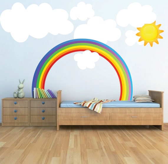 Rainbow Wall Decal Kids Bedroom Rainbows Art Rainbow Wall Decal Kids Bedroom Rainbows Art
