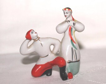 Russian porcelain figurine, dancing Couple. Polonne. USSR. Soviet