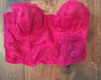 Rasberry Lace Bustier by Gillian and Mailey