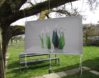 Outdoor art print Origami-tulips
