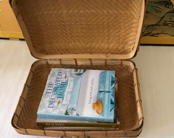 Vintage Woven Natural Rattan Suitcase/Handbag/Storage Basket