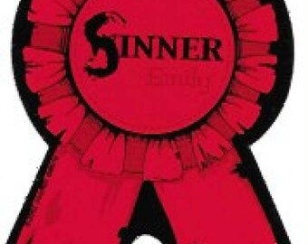 Emily the Strange Sinner Ribbon Collectible Vinyl Sticker, Original Emily Merchandise