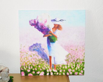 impressionism/ oil painting/ girl with flowers/ painting/ flowers