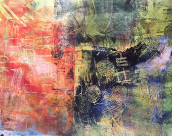 Handpainted Fabric--Oranges and Limes