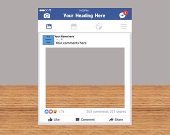 Custom Designed Facebook Frame Photo Booth Prop Digital File