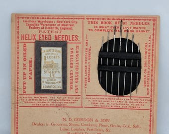 Sewing Needle Book, Sewing Notion, Antique Advertising Item