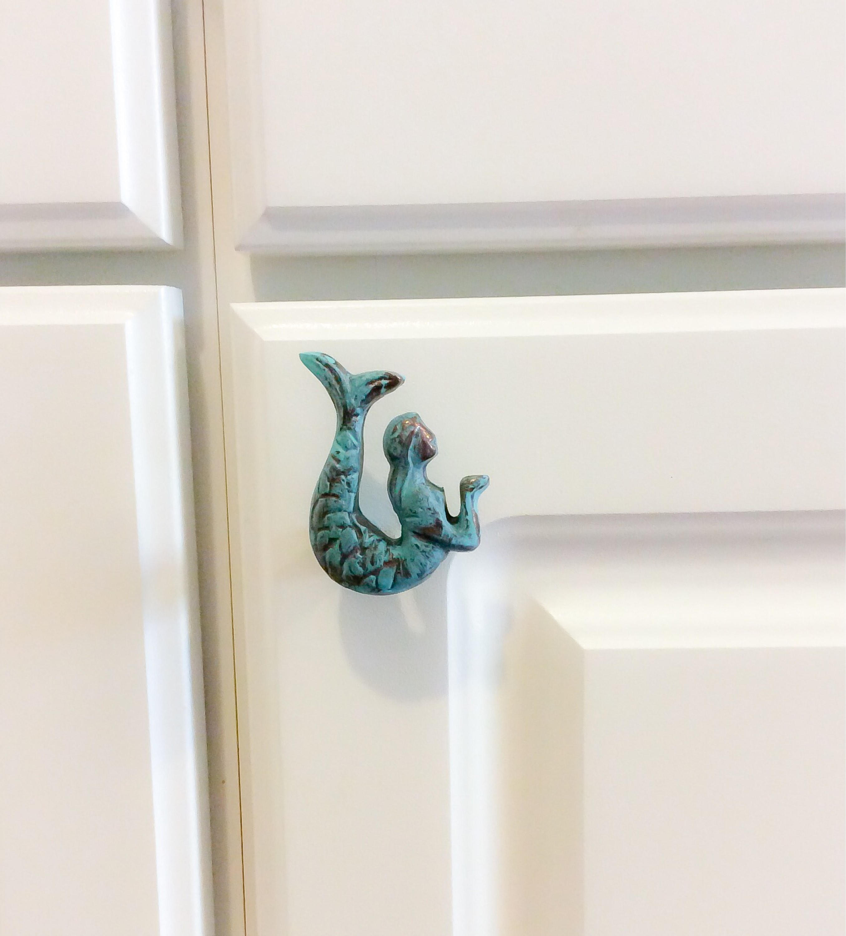 Mermaid Knob Nautical Home Knob Teal Knob Mermaid Decor