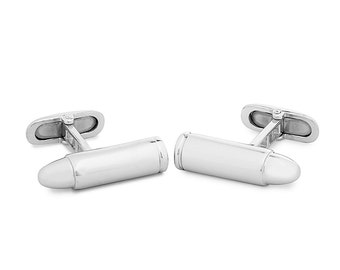 Bullet sterling silver cufflinks