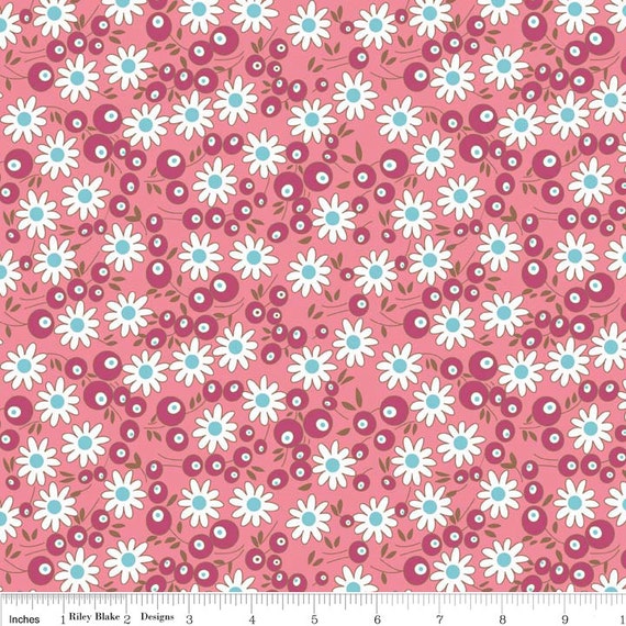 Pink Floral Fabric Lori Holt Flower Patch Riley Blake C4095