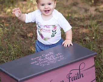 Toy Box Wood Chest. This distressed wooden chest is perfect for your home or in a child's/nursery bedroom, customization available.