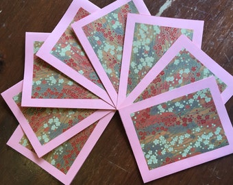 Blank washi greeting card: set of 8 handmade Japanese paper