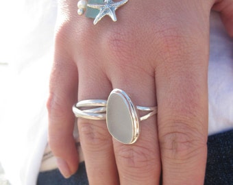 Adjustable Bangle Bracelet | Sea Glass Bangle Bracelet | Beach Glass Bangle Bracelet | Adjustable Sea Glass Bangle | Bangle Bracelet |