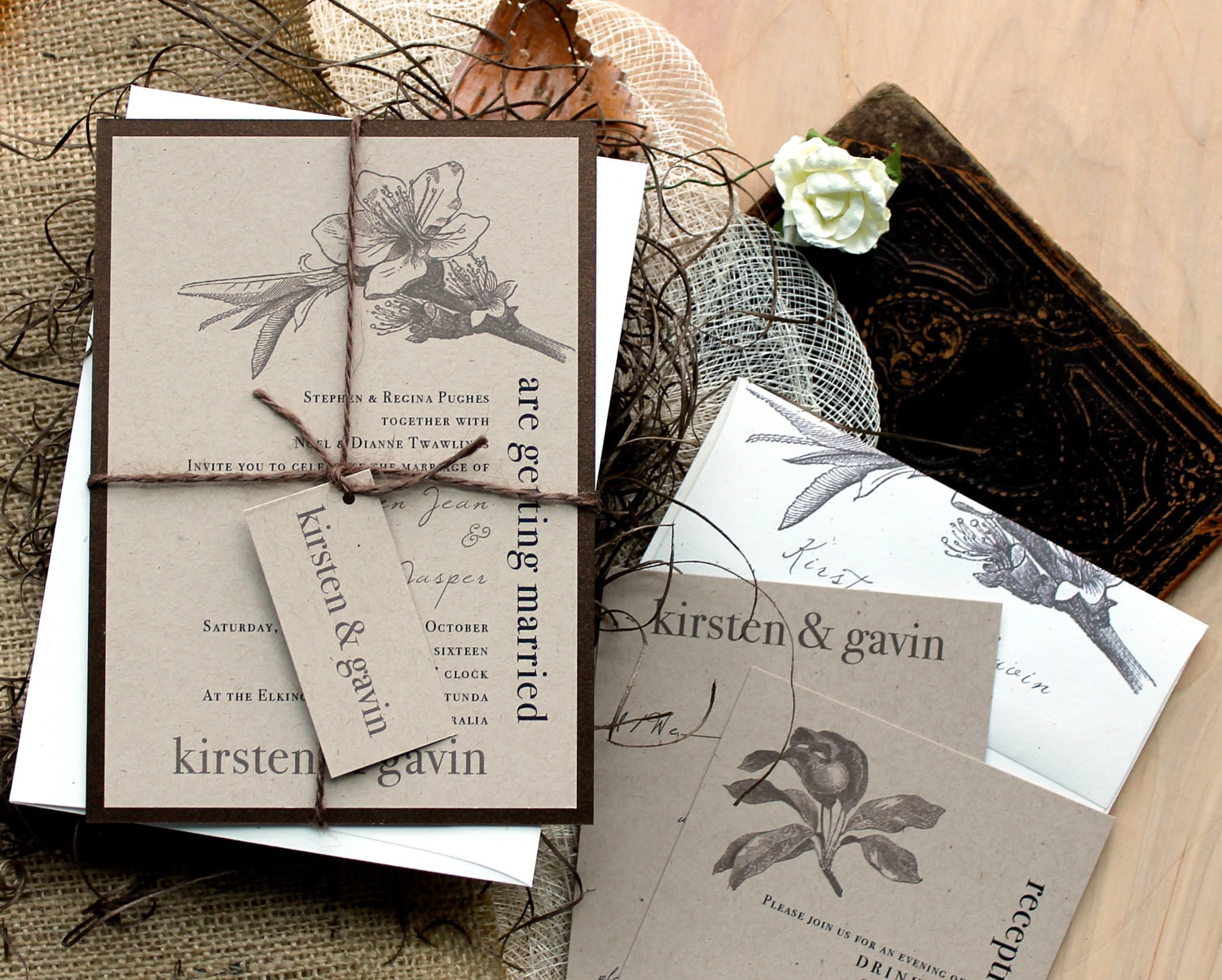 Rustic & Chic Wedding Invitations Farm Wedding Country