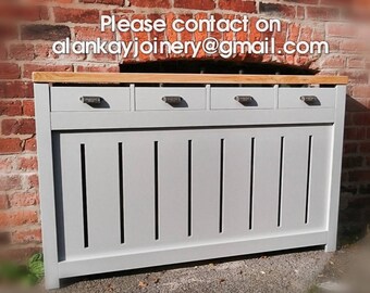 Made to measure bespoke GREY Radiator Cover with storage Drawers , any size , quotes on alankayjoinery@gmail.com please