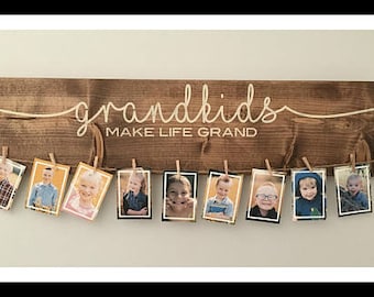 Grandkids Make Life Grand | 24 " Art Display Signs | Customized Hanging Sign | Grandparent Wall Art | Personalized Sign | Grandchild Display