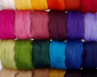 30g (9.67 Euro/100g) 1oz super soft merino wool roving, spinning fiber, felting wool, roving wool, choose from 25 colours, doll hair, 20 mic