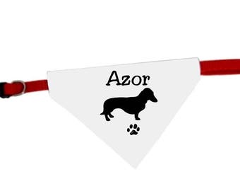 Necklace personalized with name Basset dog bandana