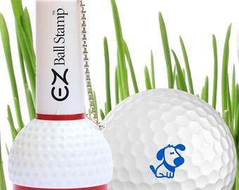Dog Golf Ball Stamp - Blue