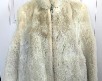 mink jacket . ivory mink jacket . ivory mink . Fur Coat . fur jacket . 70s FurJacket . fur jacket . zipper fur jacket